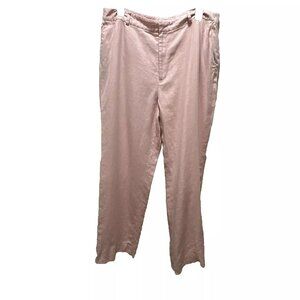 Lauren Ralph Lauren Size 16 Pink 100% Linen Lined Pants Chino Preppy 34x30